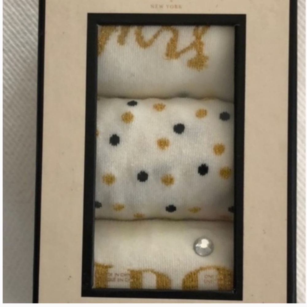 kate spade Bridal Mid-Calf Socks, Set of 3 nwt - Picture 2 of 2